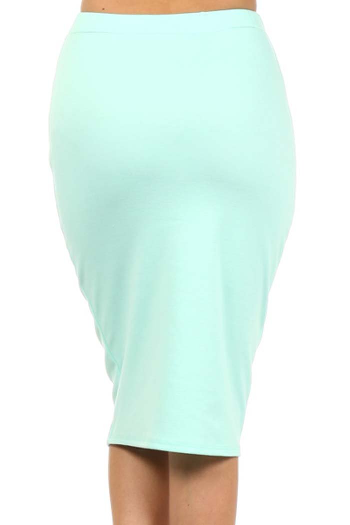 Women's Solid Pencil Skirt - USA Made for Office & Party Wear