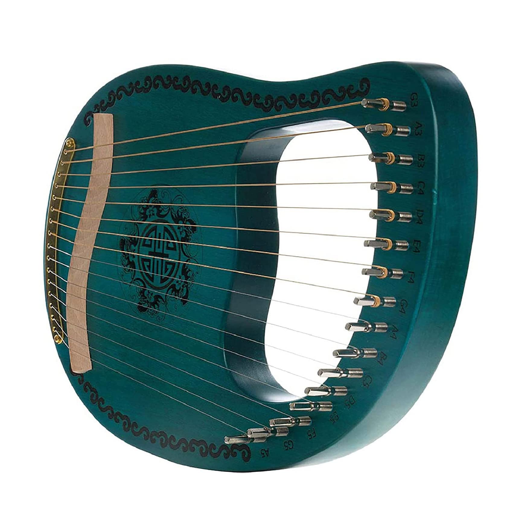 LXT PANDA 16-String Mahogany Lyre Harp with Tuning Wrench - Perfect Musical Instrument for Kids, Beginners & Music Enthusiasts - Ideal for Relaxation, Meditation, Home Decor & Gift Giving