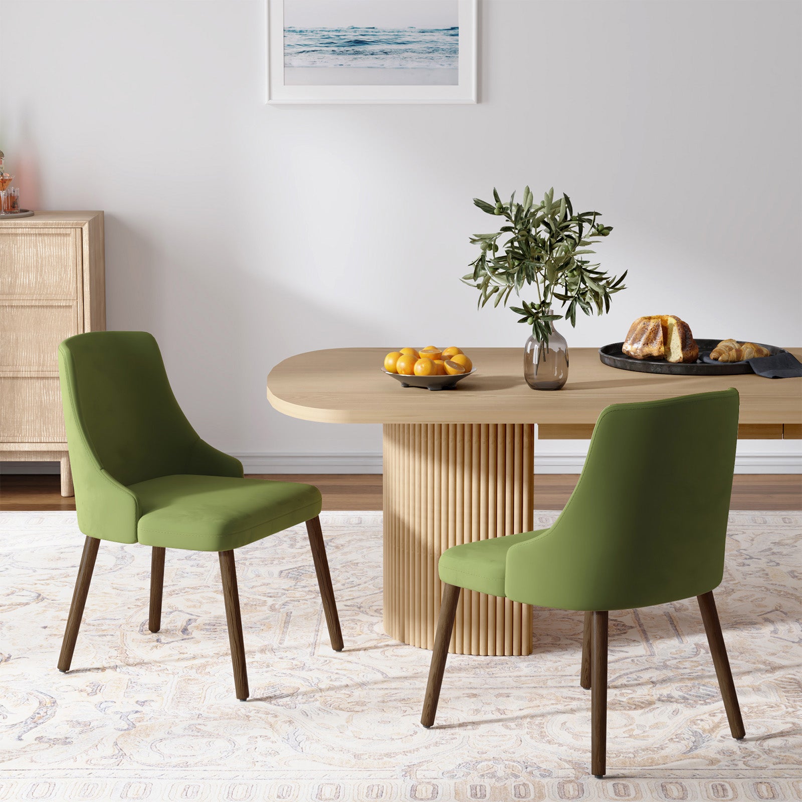 Andrea Modern Dining Chairs Set of 2 - Ergonomic Comfortable Kitchen Chairs for Home, Restaurant & Office - Versatile Design for Small Spaces & Contemporary Decor