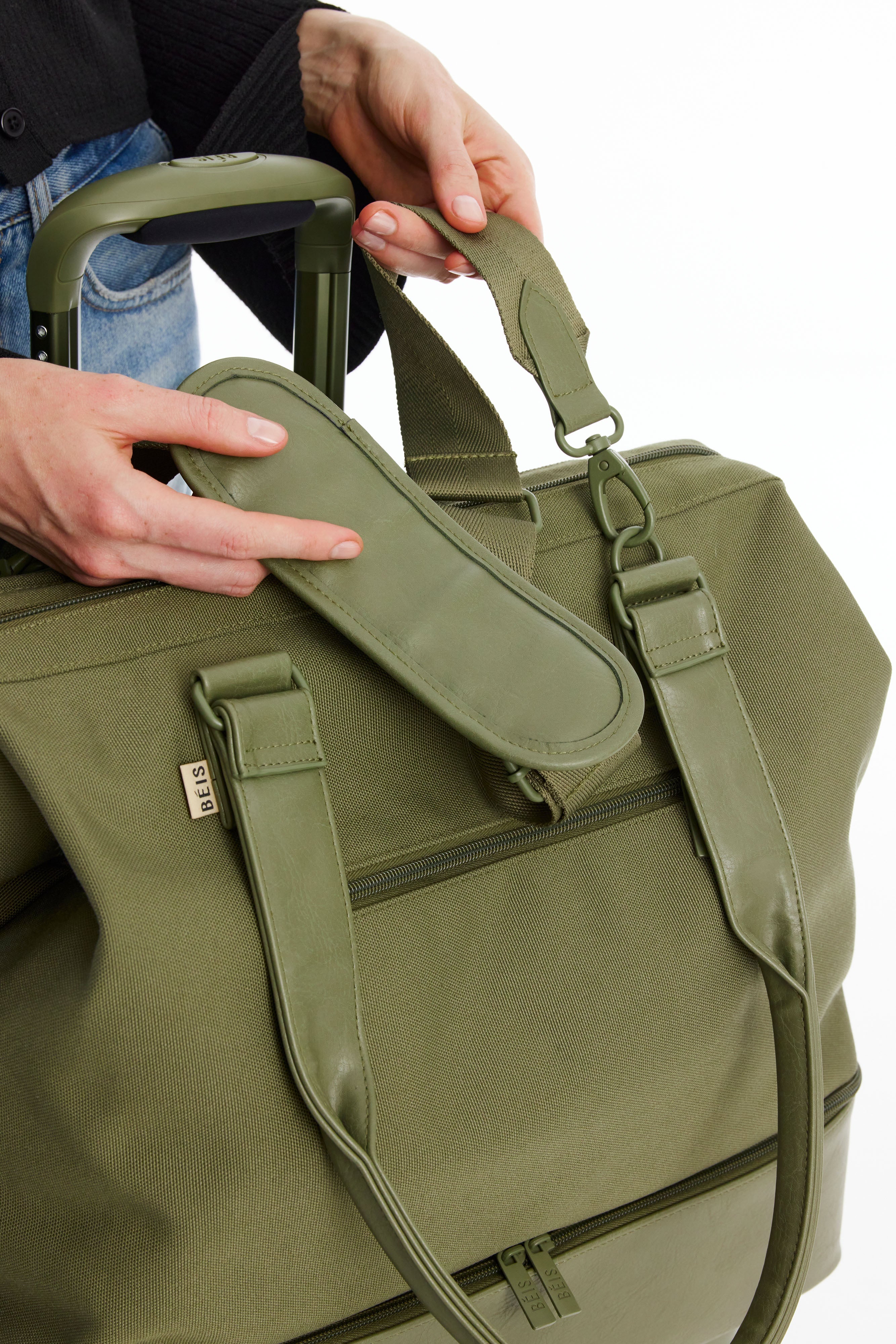 Mini Weekender Bag in Olive Green - Perfect for Travel, Gym & Weekend Getaways | Lightweight & Durable Carry-On Tote
