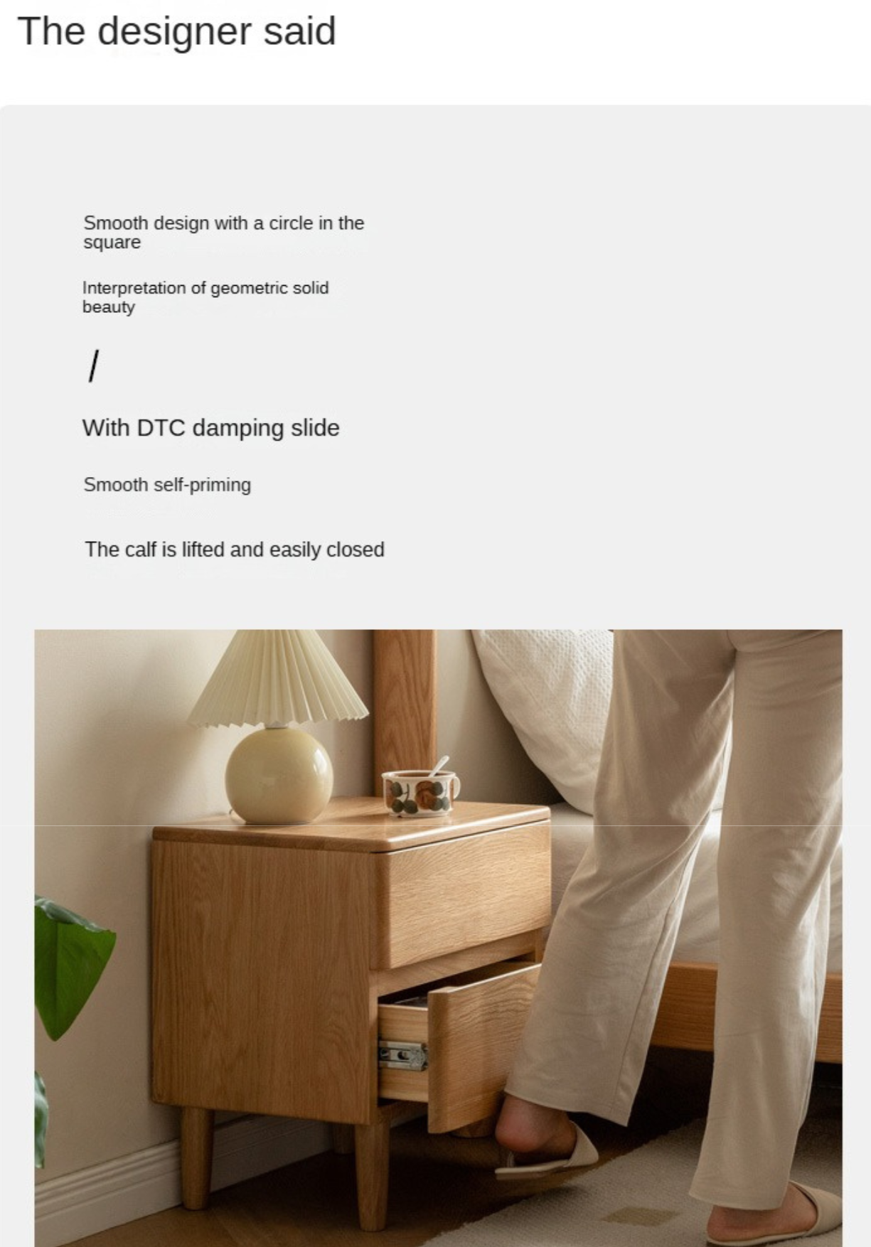 Solid Oak Wood Nightstand - Modern Bedside Table with Drawer for Bedroom, Living Room, or Guest Room - Durable & Stylish Home Furniture