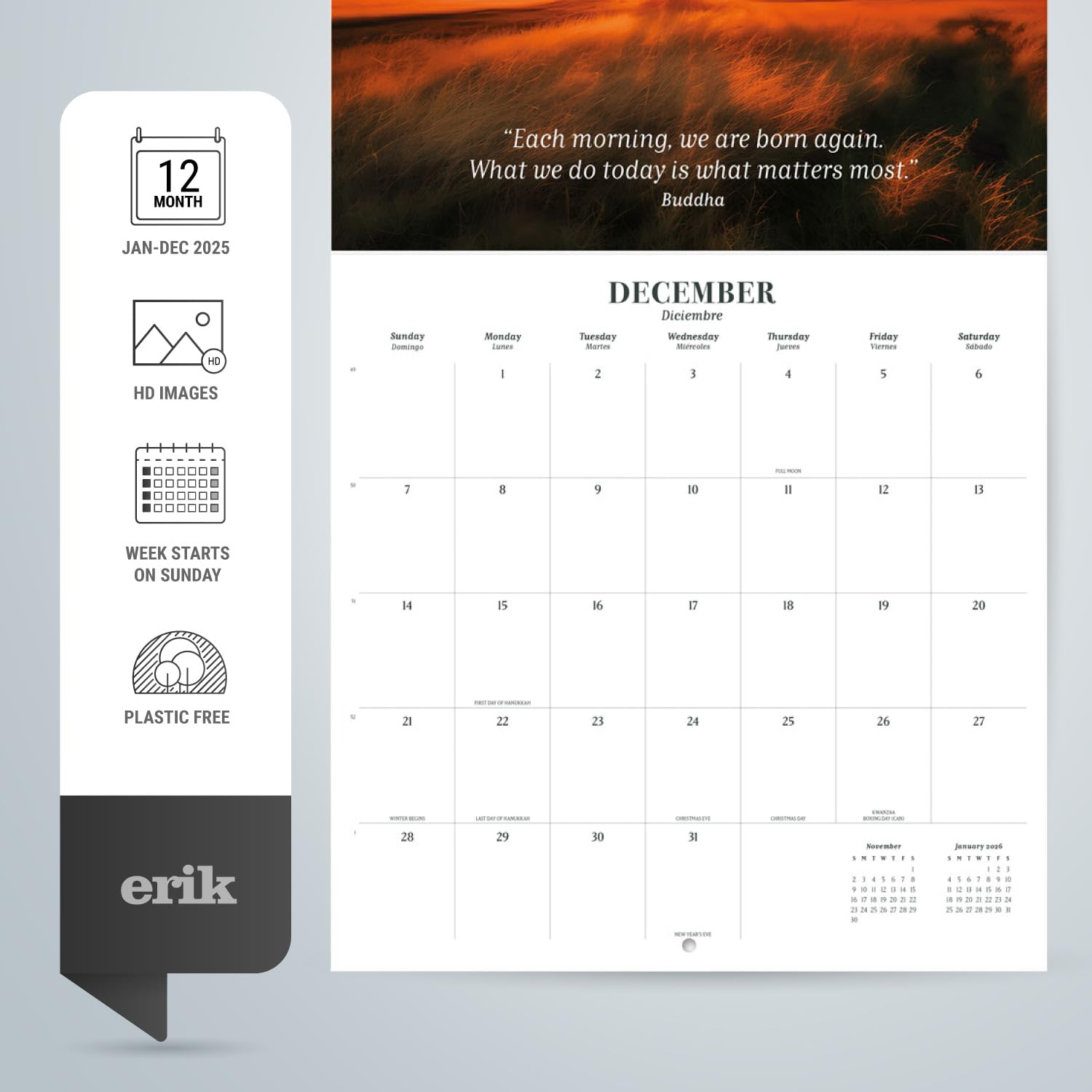 Zen Nature Wall Calendar 2025 - 12