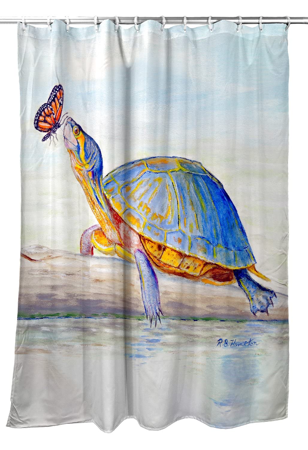 Betsy Drake Communicating Shower Curtain - Waterproof Bathroom Decor with Fun Conversation Prints - Perfect for Small Bathrooms, Apartments & Dorm Rooms
