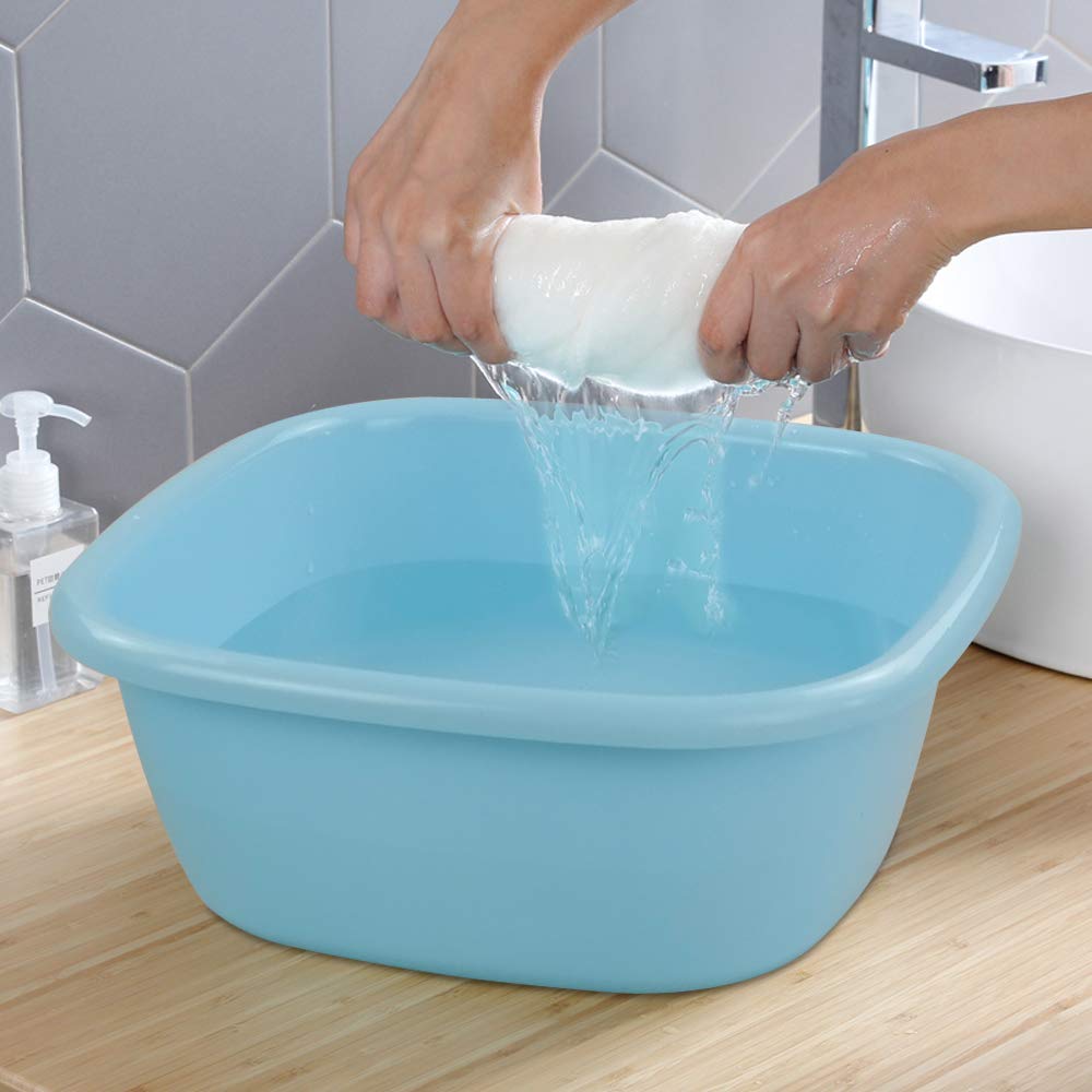 4-Pack 12 Quart Colored Wash Basins - Multi-Purpose Dish Pan & Laundry Tub for Kitchen, Bathroom, and Outdoor Cleaning (Red, Blue, Green, Yellow)
