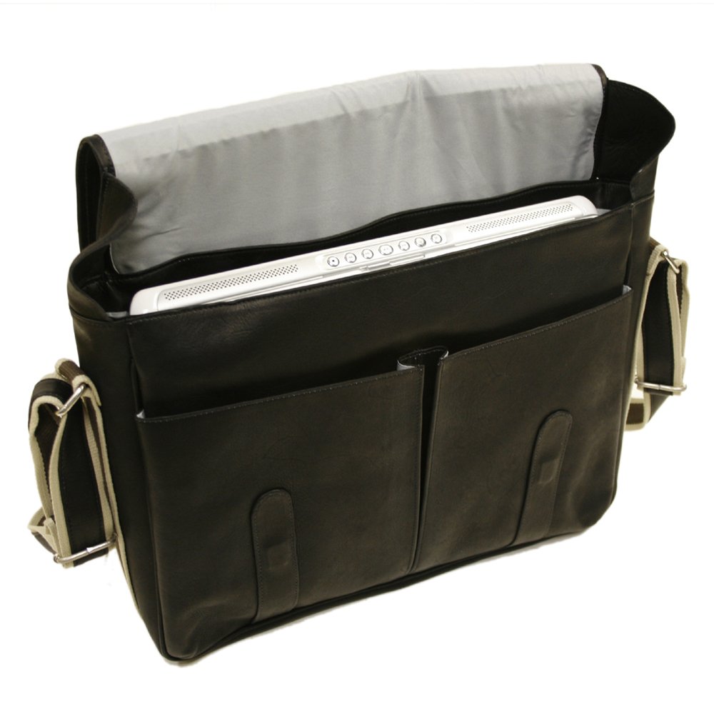 Classic Expandable Messenger Bag for Men & Women - Waterproof Laptop Briefcase with Adjustable Shoulder Strap (Black, One Size) - Perfect for Work, Travel & Daily Commute