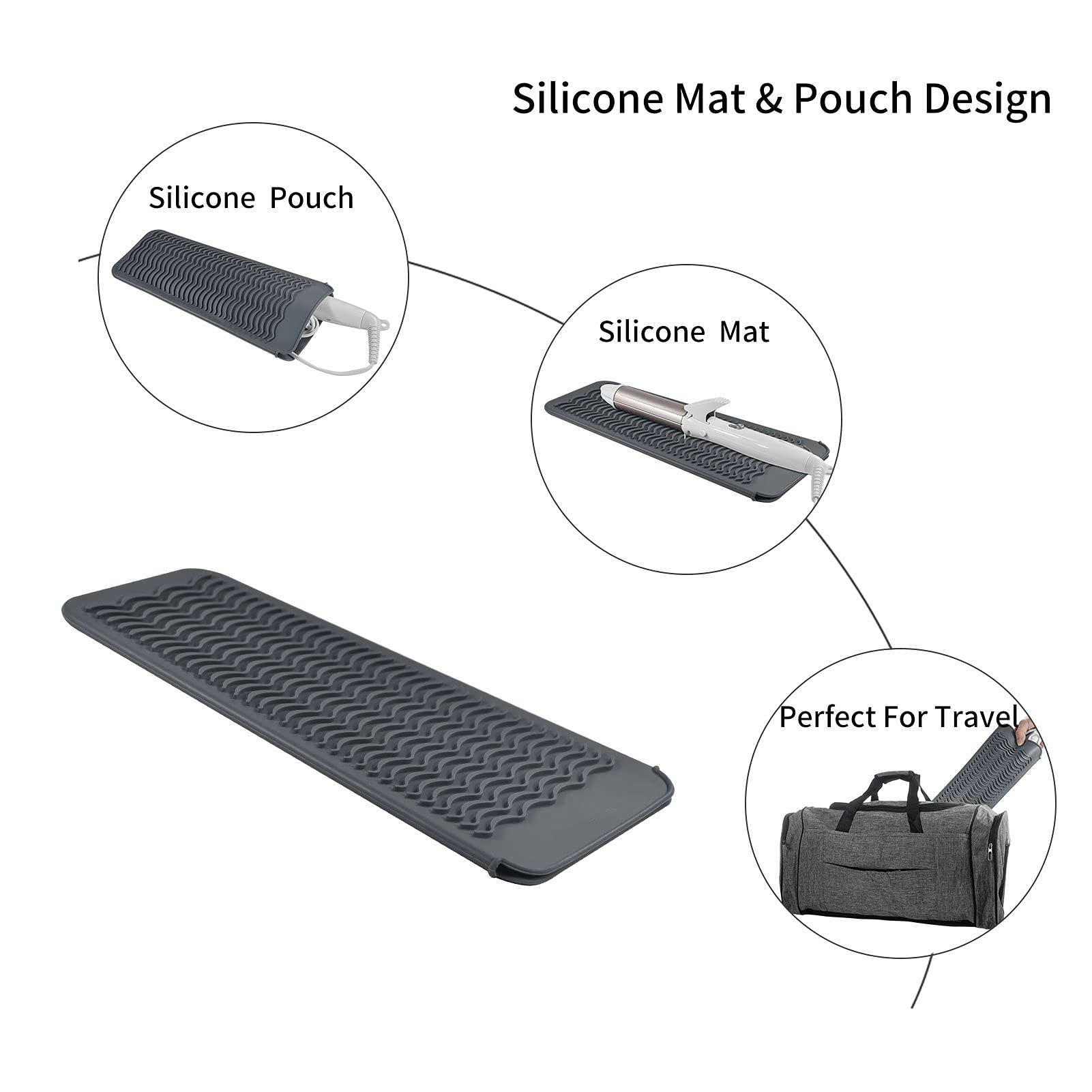 Heat Resistant Silicone Mat for Hair Straightener & Curling Iron - 11