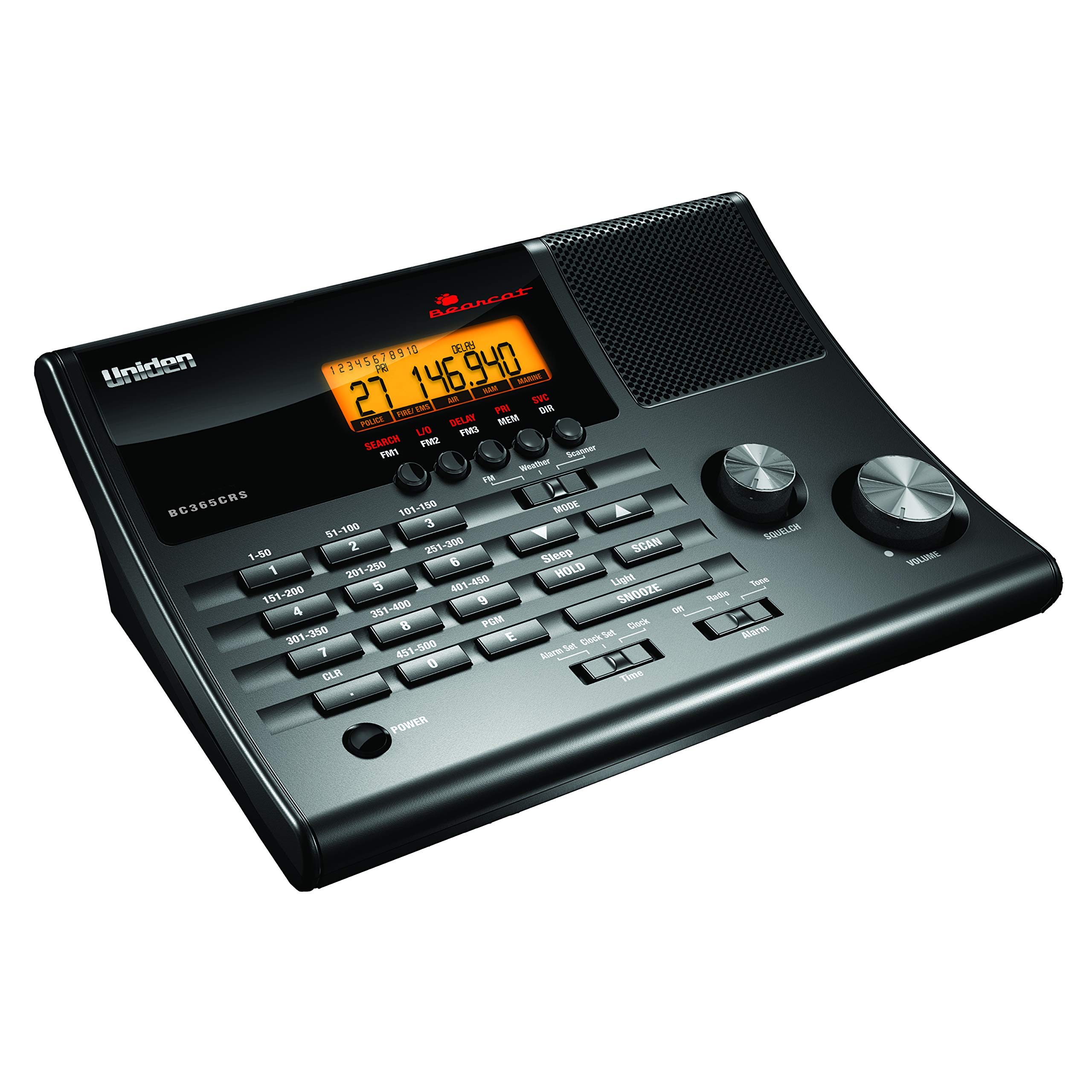 Uniden BC365CRS 500-Channel Scanner with Alarm Clock, FM Radio & Weather Alerts | Aviation, Railroad, Marine & Public Safety Band Coverage | Perfect for Emergency Preparedness, Travel & Hobbyists