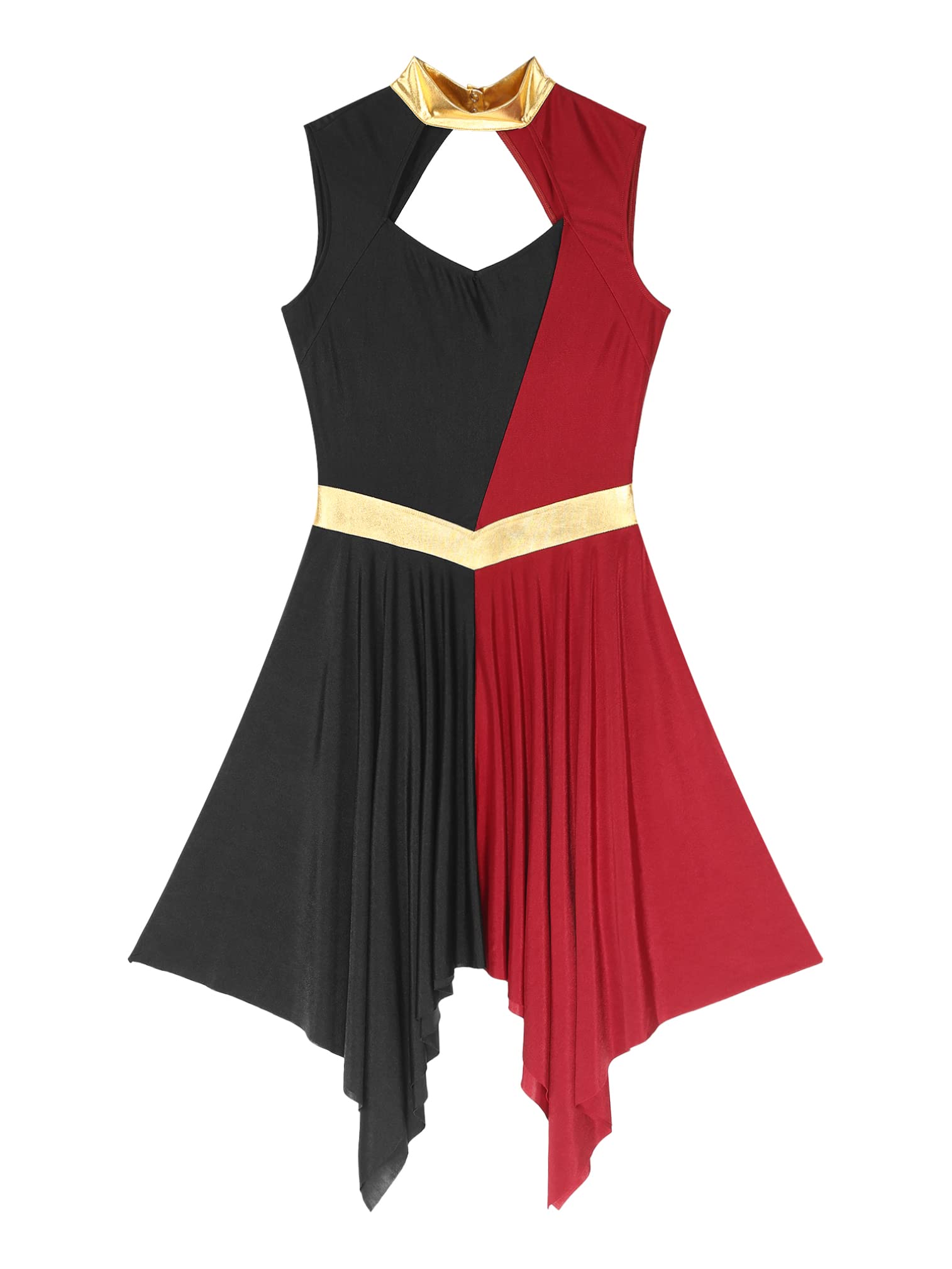 SEO-Optimized Liturgical Sleeveless Praise Dance Tunic for Women - Cut Out Lyrical Worship Overlay Dance Costume for Church Performances and Worship Events