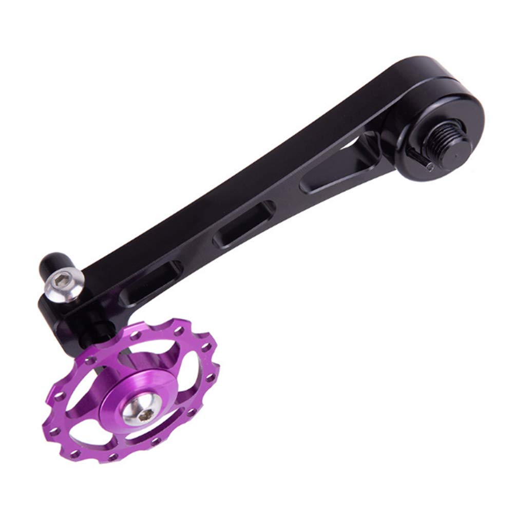 JIANWEI Aluminum Alloy Bike Chain Tensioner & Guide - Single Speed Chain Protector for MTB & Road Bikes - Adjustable Converter (Black) | Perfect for Mountain Biking, Road Racing & Urban Commuting