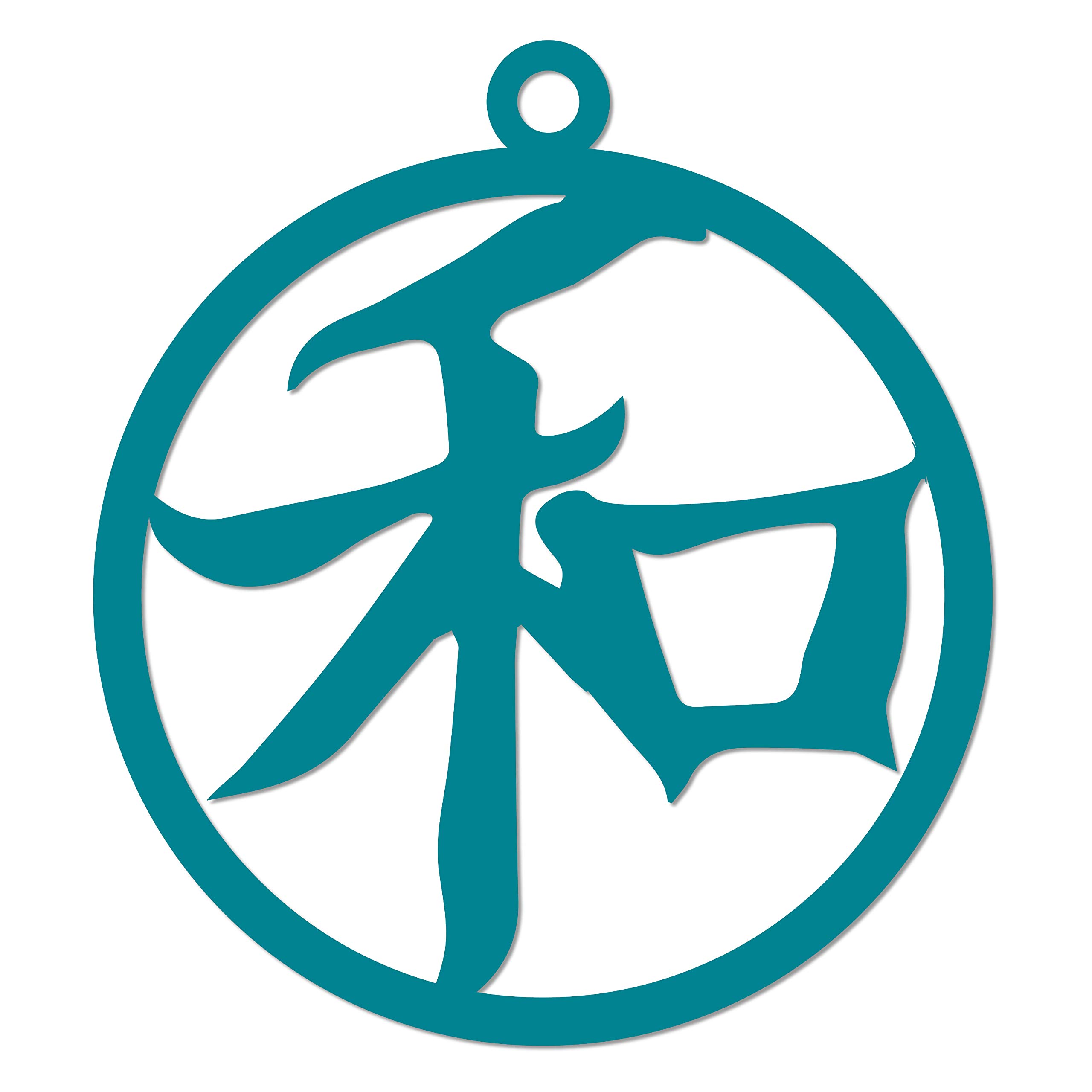 Peace Kanji Character Metal Wall Sign - Japanese & Chinese Harmony Feng Shui Decor - Indoor/Outdoor Home & Office Wall Art - 3 Sizes & 13 Colors (14