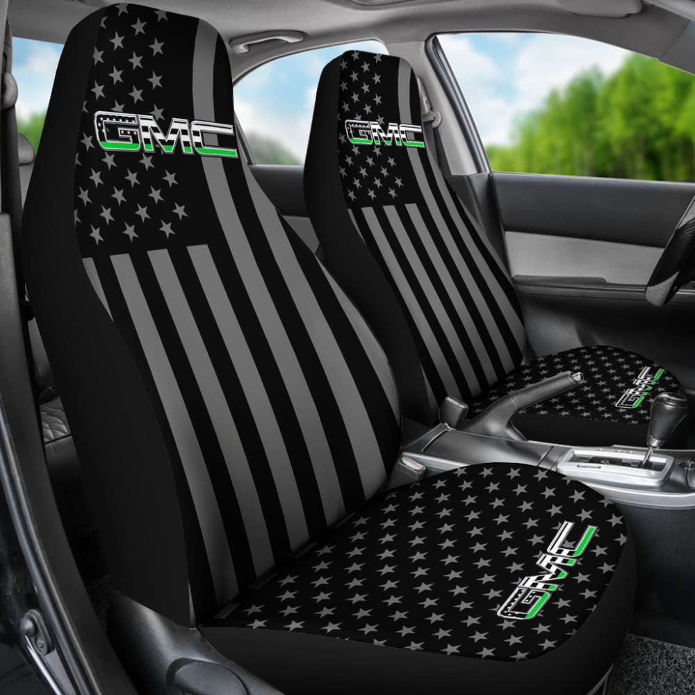 Premium Black American Flag GMC Car Seat Covers 212601 - Durable Custom Fit for Trucks & SUVs | Perfect for Patriotic Drivers, Road Trips & Outdoor Adventures