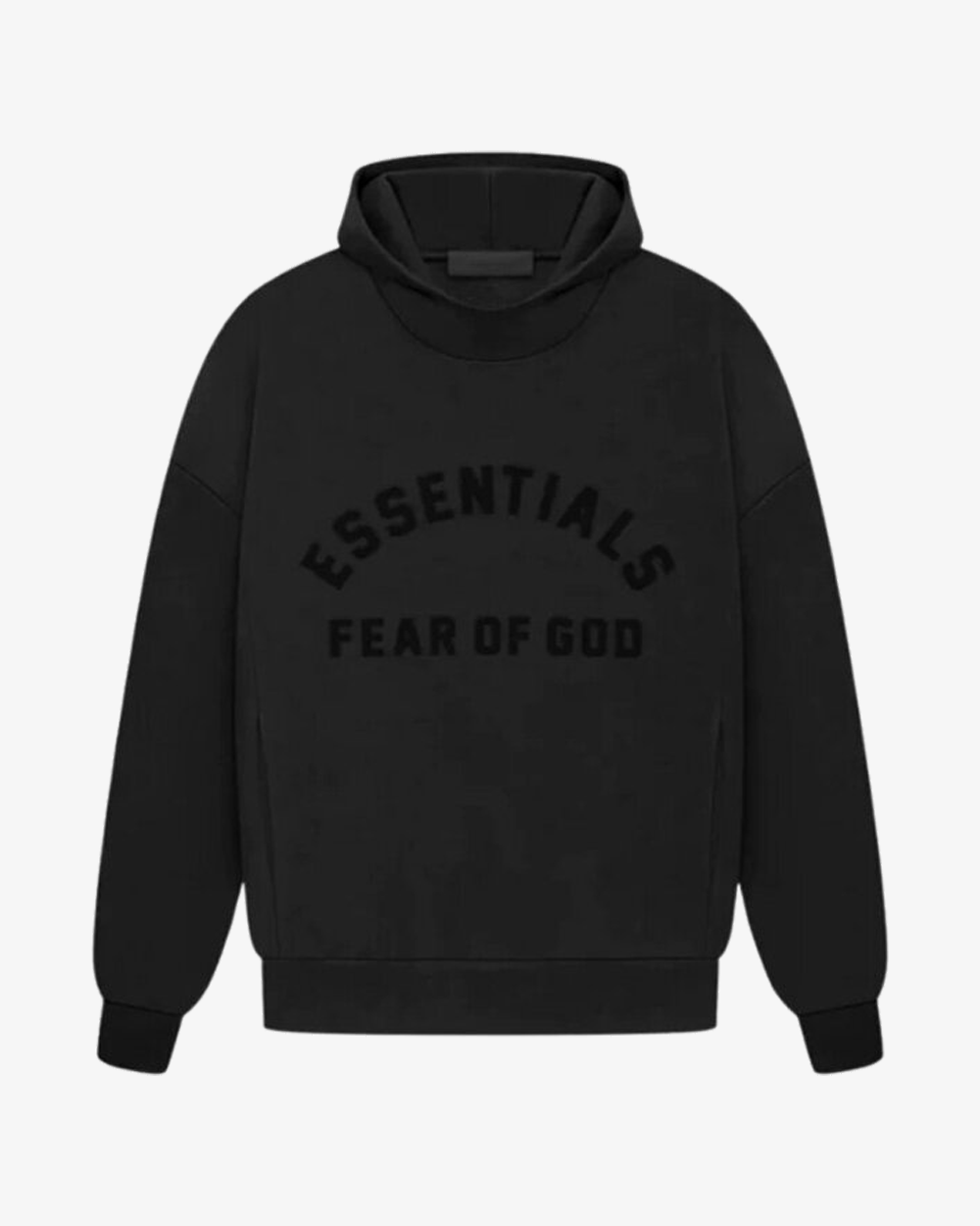 FOG ESSENTIALS SS23 Hoodie - Jet Black | Premium Cotton Streetwear Pullover for Men & Women | Perfect for Casual Outfits, Gym Wear & Urban Fashion