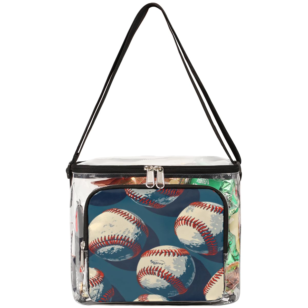 GzLeyigou Clear Baseball Stadium Approved Tote Bag - White Transparent Crossbody Shoulder Bag with Adjustable Strap for Outdoor, Travel, Picnic, Concerts & Sports Events | Perfect for Baseball Games, Beach Trips, and Music Festivals
