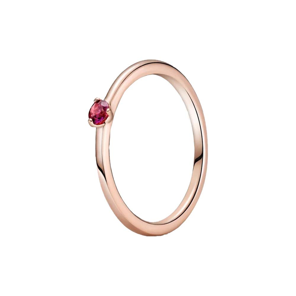 PANDORA Solitaire Rose Ring - Elegant 925 Sterling Silver Rose Gold Plated Ring for Women, Perfect for Valentine's Day, Anniversary, Wedding & Everyday Wear