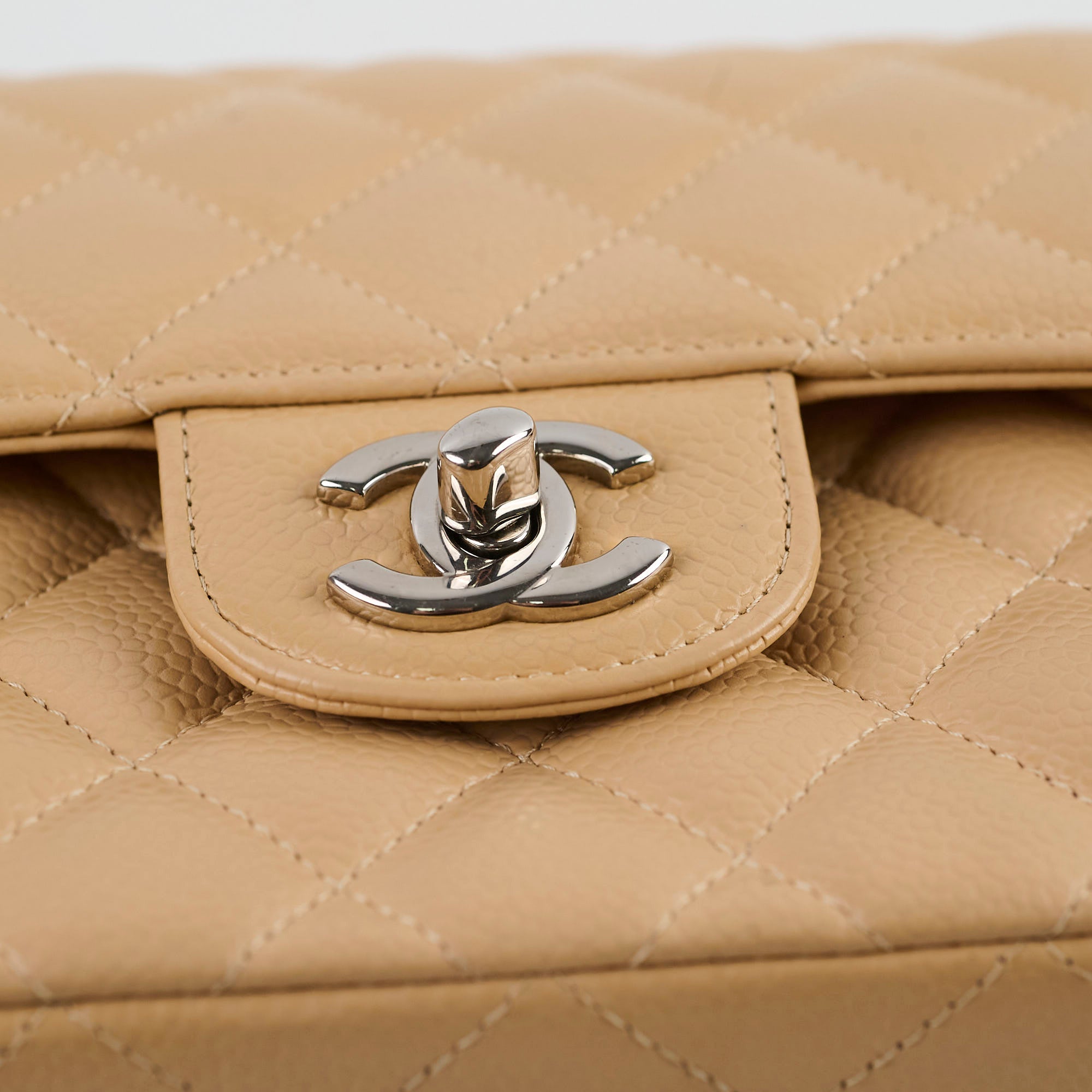 Chanel Small Caviar Double Classic Flap Bag Beige Clair - Luxury Designer Handbag for Women, Perfect for Parties, Dating & Special Occasions