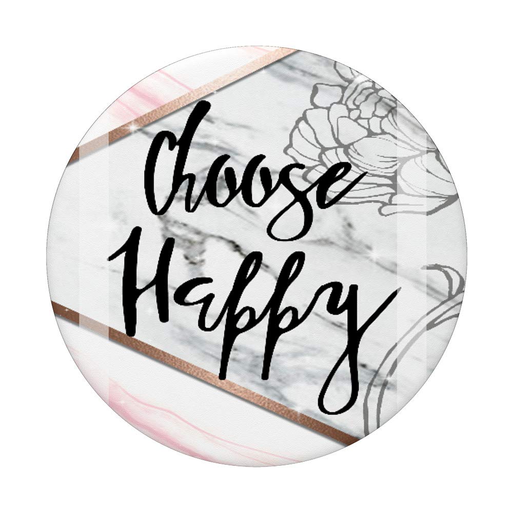 Choose Happy - Positive Women Girl Phone PopSockets PopGrip: Swappable Grip for Phones & Tablets | Perfect for Daily Use, Travel, and Selfies