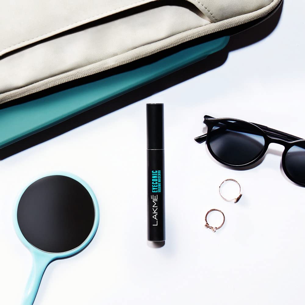 Lakmé Eyeconic Volumizing Mascara - 8.5ml Black Lengthening & Volumizing Mascara for Dramatic Lashes | Perfect for Day to Night Makeup Looks