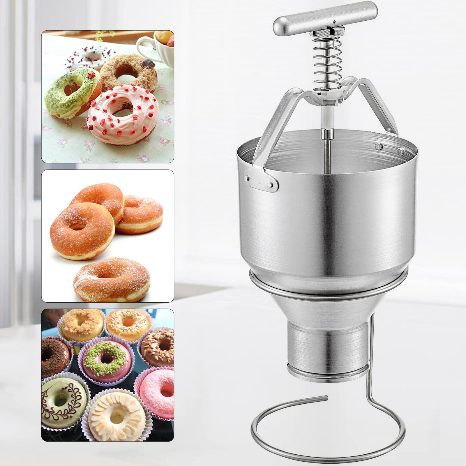 Manual Donut Maker Machine - Adjustable Thickness & 5L Capacity - Perfect for Home Baking, Cafes & Bakeries - DIY Donut Dispenser for Fresh Pastries