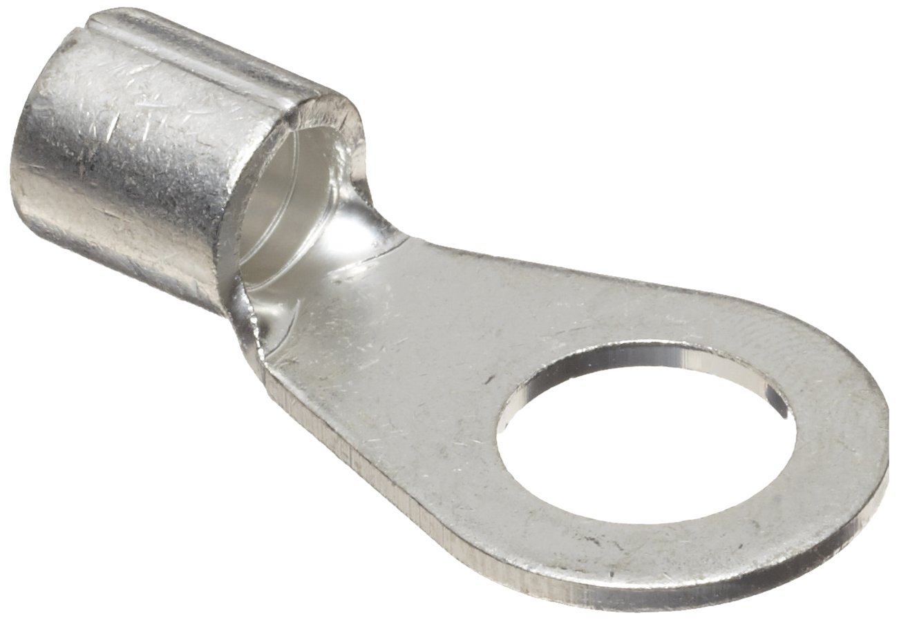 100-Pack 11116 Non-Insulated Ring Terminals - 4 AWG Wire Size, 1/2