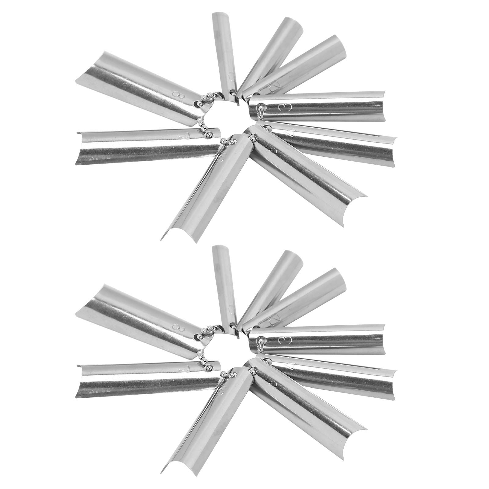 18-Piece Professional Steel French Manicure Set with 9 Sizes (0-8) for All Nail Types - Perfect for Creating Smile Lines & Nail Art - Compact Rope-Tied Storage - Ideal for Home Salons, DIY Nail Care & Professional Use