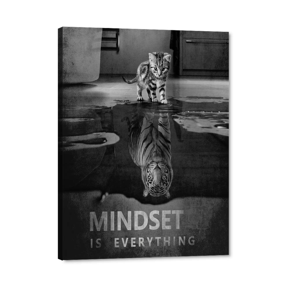 Motivational Canvas Wall Art for Office & Home Decor - Inspirational Positive Quotes Framed Poster (18x24 Inches) | Perfect for Gym, Living Room & Workspace Motivation