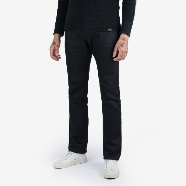 Iron Heart IH 555S SB Non-Fade 21oz Selvedge Denim Super Slim Super Black Jeans - Premium Raw Denim for Motorcycle Riding & Urban Fashion