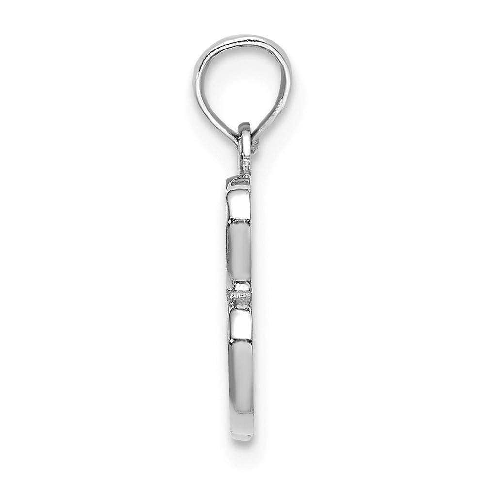 14K White Gold Alphabet Charm Pendant - Custom Initial Letter B, 13mm x 10mm, Dainty Jewelry for Necklace, Bracelet & Gift Giving - Perfect for Birthdays, Anniversaries and Personalized Keepsakes