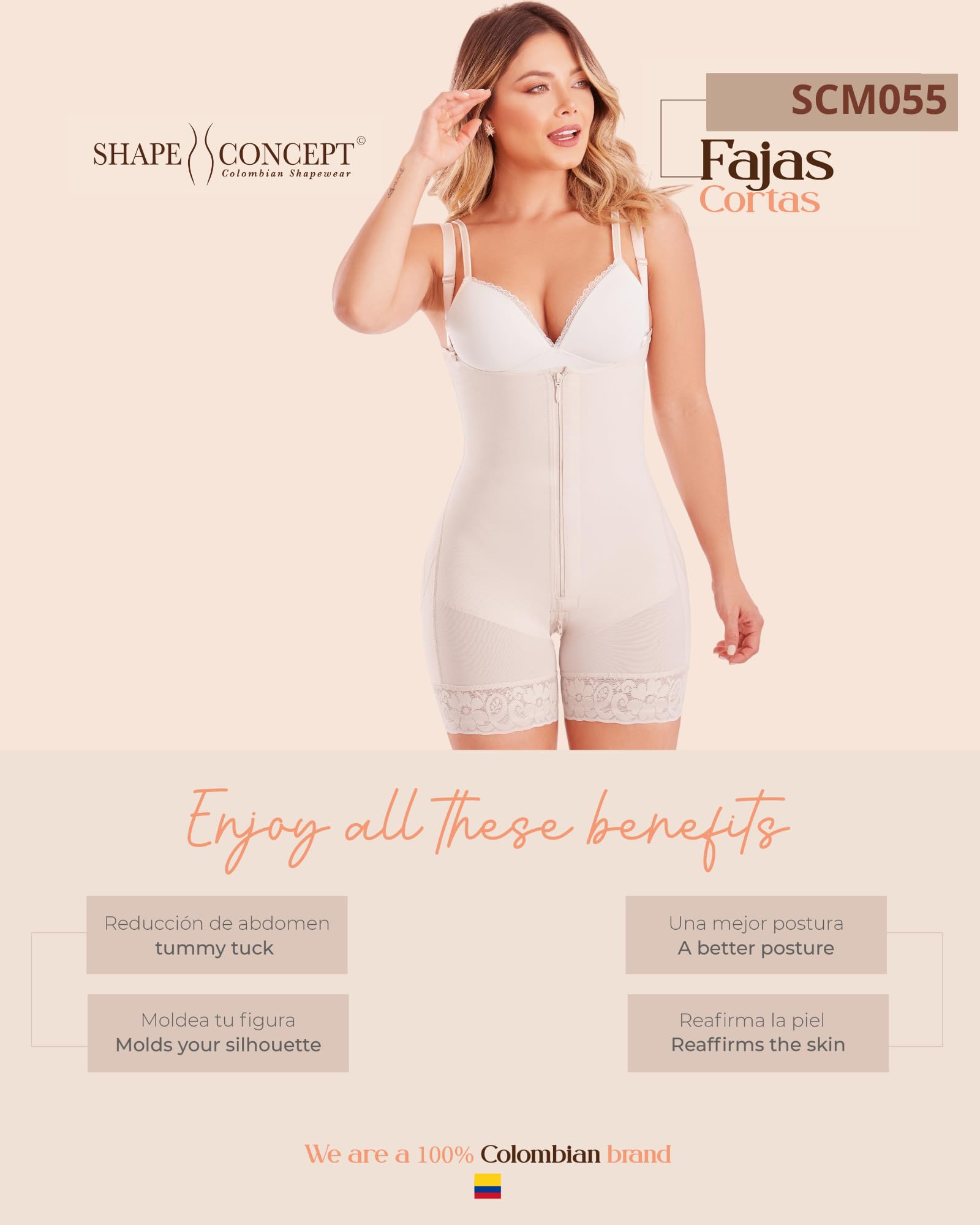 Shape Concept Colombian Shapewear - Post Surgery Compression Garment for Tummy Tuck & Body Shaping | Waist Trainer for Women | Perfect for Recovery After Liposuction, C-Section or BBL Surgery