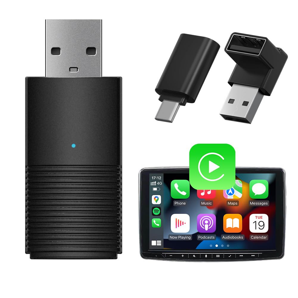 Wireless CarPlay Adapter for iPhone - Convert Wired to Wireless CarPlay Instantly - Mini USB C CarPlay Dongle Compatible with iOS 10+ - Perfect for Commuting, Road Trips & Hands-Free Driving