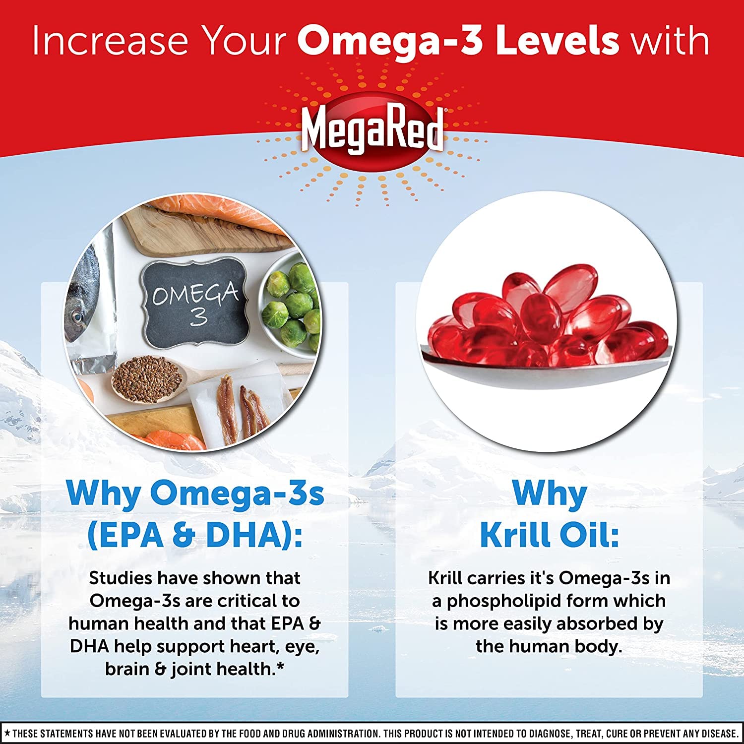 MegaRed Ultra Strength Krill Oil Omega 3 Supplement 750mg – EPA & DHA Heart Health Support with Antioxidant Astaxanthin | 80 Softgels (Pack of 3) | No Fishy Aftertaste | Supports Joint & Brain Function | Perfect for Active Lifestyles & Daily Wellness
