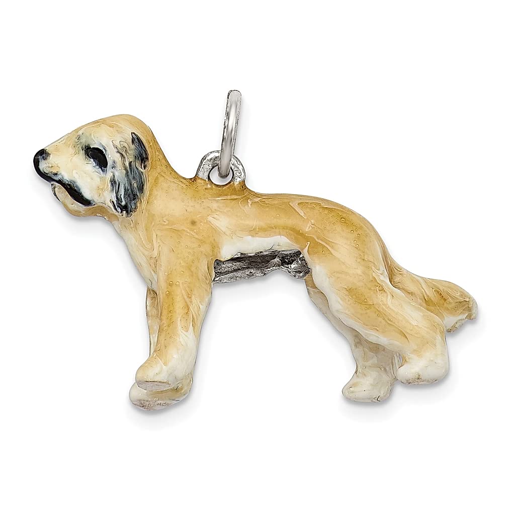 925 Silver Dog Charm Necklace - Briard Pendant Jewelry for Women | Gifts for Her & Pet Lovers