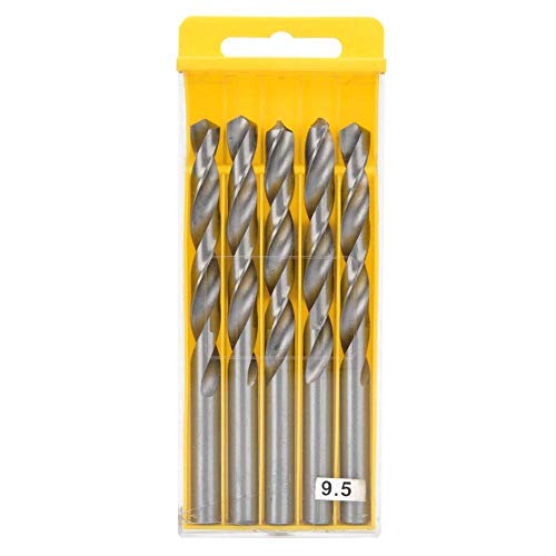 Professional High-Speed Steel Straight Shank Drill Bit Set - 9.5mm Twisted Woodworking Drill Bits for Metal, Wood & Plastic - Perfect for DIY Projects, Home Repair & Carpentry Work