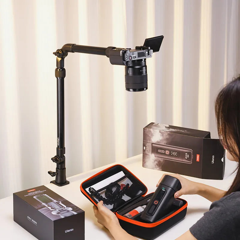 Ulanzi ZJ02 Adjustable Camera Mount Desk Stand with Flexible Holding Arm - Perfect for Vlogging, Live Streaming & Video Conferencing