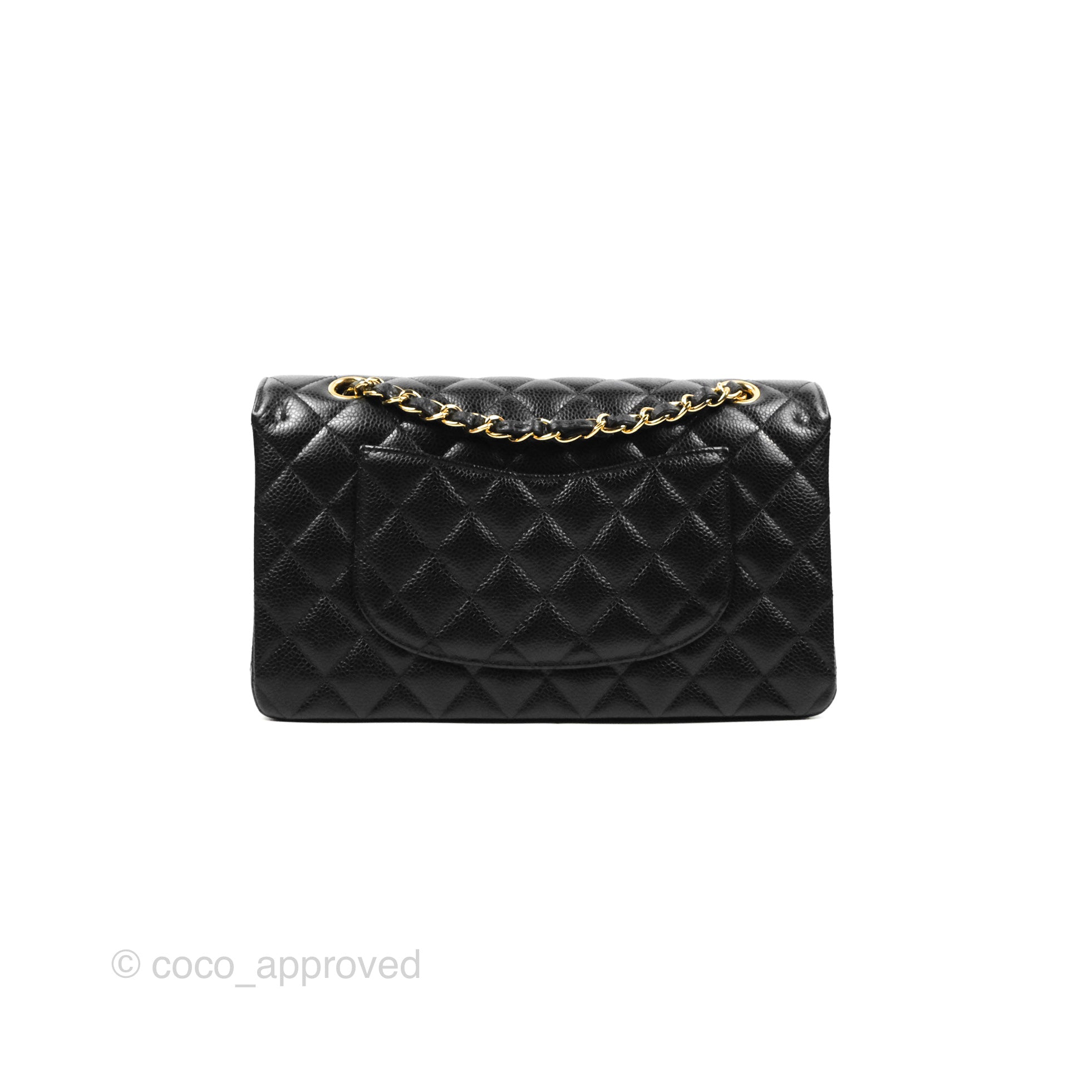 Chanel Classic Medium Double Flap Bag in Black Caviar Leather with Gold Hardware - Luxury Designer Handbag for Women, Perfect for Work, Evening Events & Special Occasions