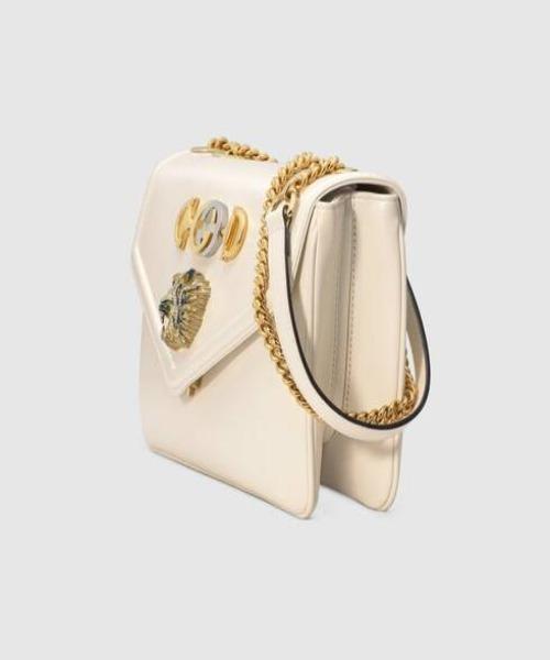 Gucci Rajah Medium Shoulder Bag for Women - White Leather Crossbody Purse with Tiger Head Detail | Perfect for Work, Travel & Evening Events