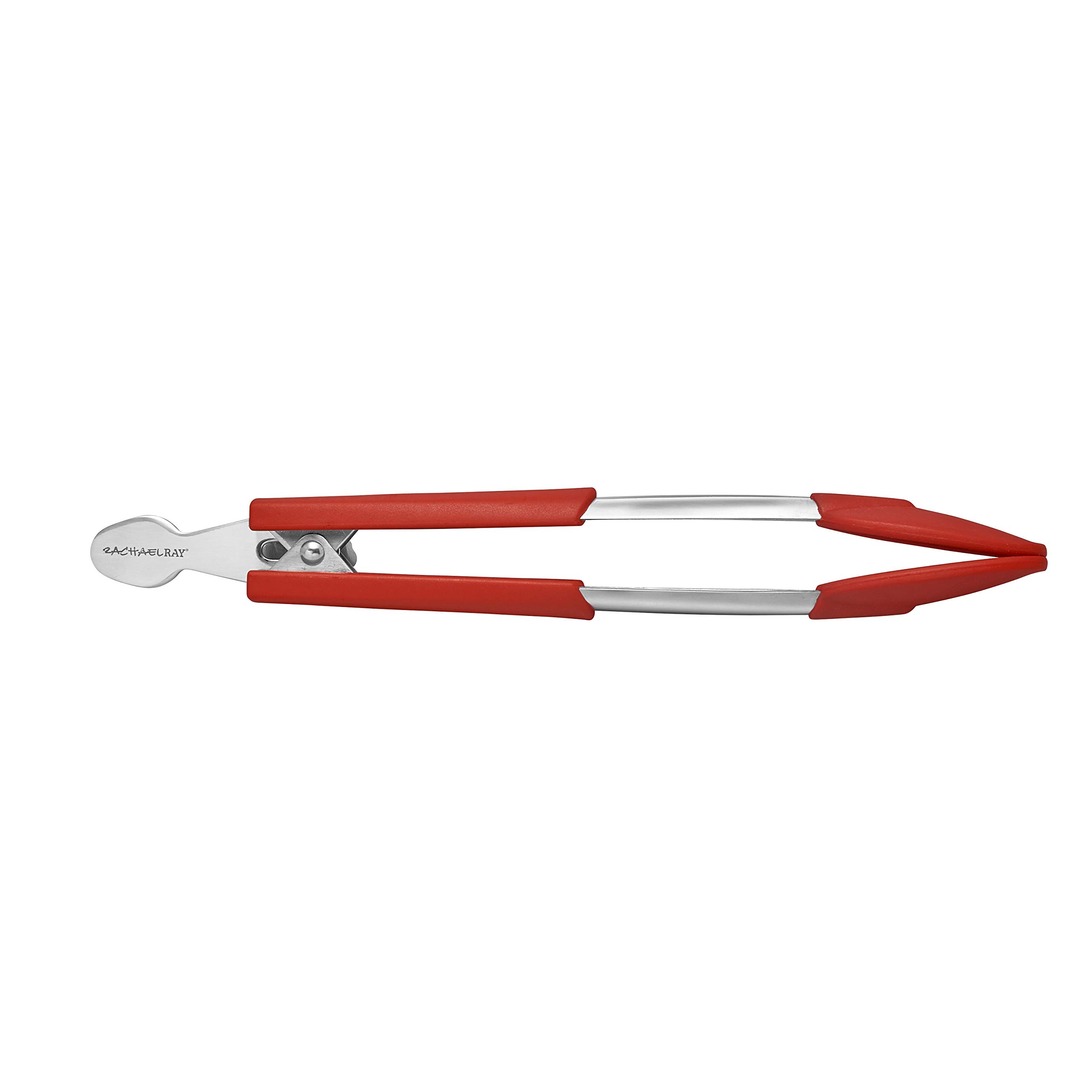 Rachael Ray Lil' Huggers Dishwasher Safe Lazy Locking Cooking Tongs - 2 Piece Set, Red | Salad Serving Utensils & Multi-Purpose Kitchen Tools for Cooking, Grilling & Serving