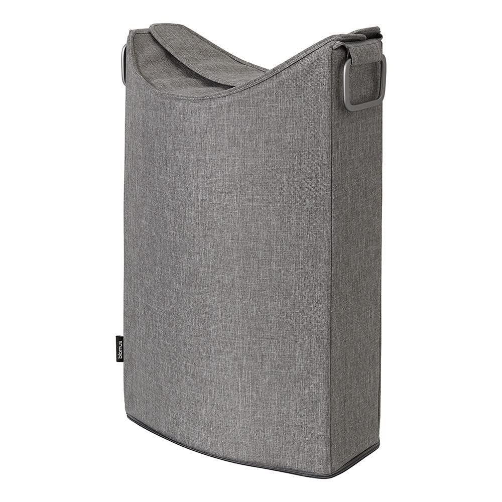 Blomus FRISCO LOUNGE Foldable Laundry Hamper Basket - Warm Grey, Collapsible Clothes Storage Bin for Bedroom, Bathroom & Laundry Room Organization