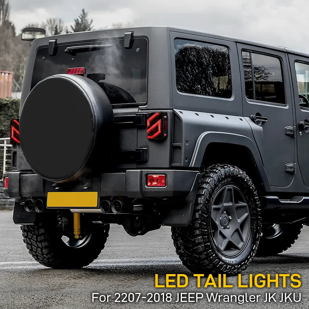 Jeep Wrangler JK LED Tail Lights - Smoked Lens LOYO S Series for Off-Road & Night Driving Safety