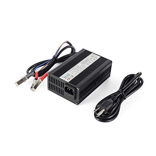 58.4V 2A LiFePO4 Battery Charger with Aluminum Case - Smart Auto-Stop Charger for 16S 48V LiFePO4 Batteries - Perfect for Electric Bikes, Scooters, Golf Carts & Solar Power Systems