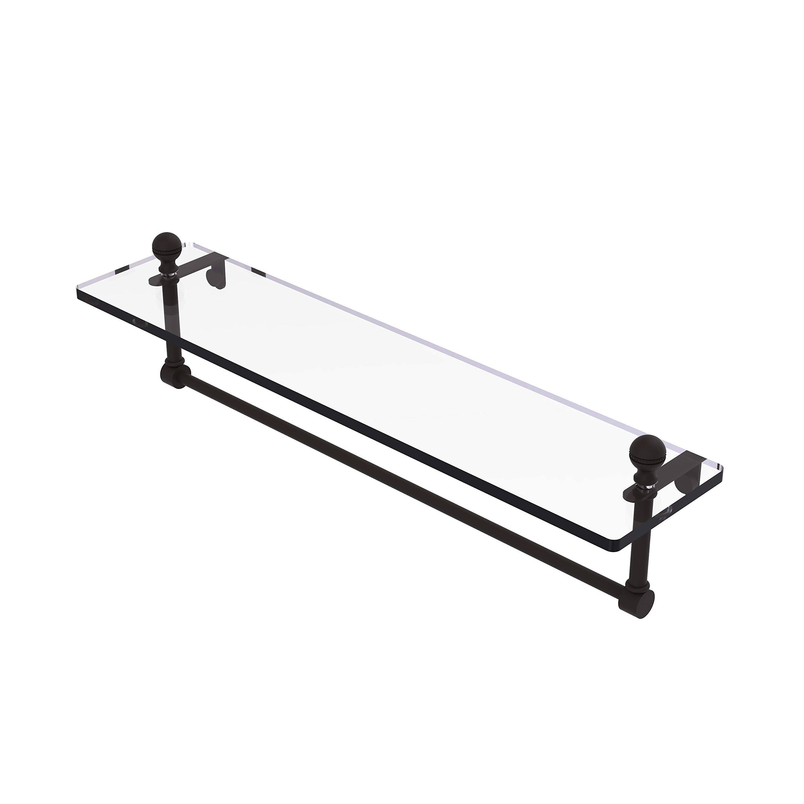Allied Brass MA-1/22TB-ORB Mambo 22 Inch Bathroom Vanity Set with Integrated Towel Bar & Glass Shelf in Oil Rubbed Bronze - Perfect for Modern Bathroom Storage & Organization