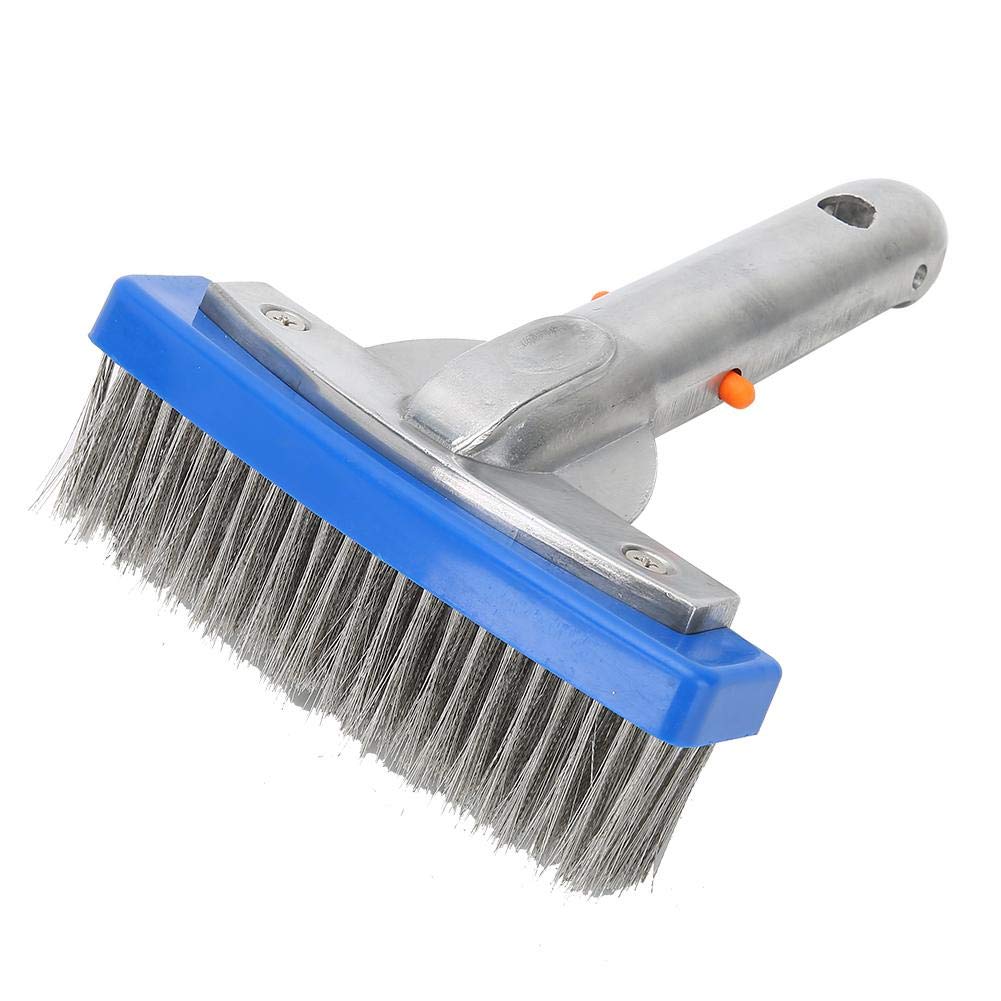 Stainless Steel Pool Brush 5.5 Inch - Heavy Duty Swimming Pool Scrub Brush for Walls & Floors - Perfect for Home Pools, Spas, Ponds, and Fountains - Pool Cleaning Supplies & Equipment