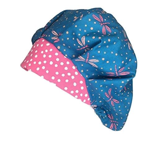 Dragon Fly Bouffant Scrub Cap for Women - Surgical & Medical Use