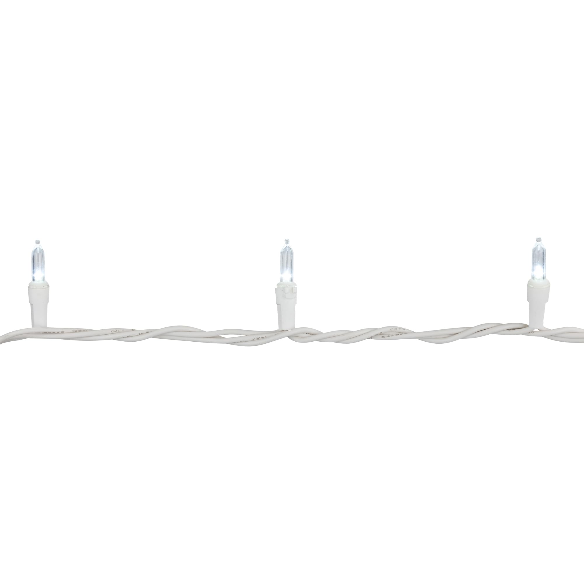 50 White LED Mini Christmas String Lights - 16.25 ft White Wire for Indoor/Outdoor Holiday Decorations, Tree, Window, Party & Wedding Lighting