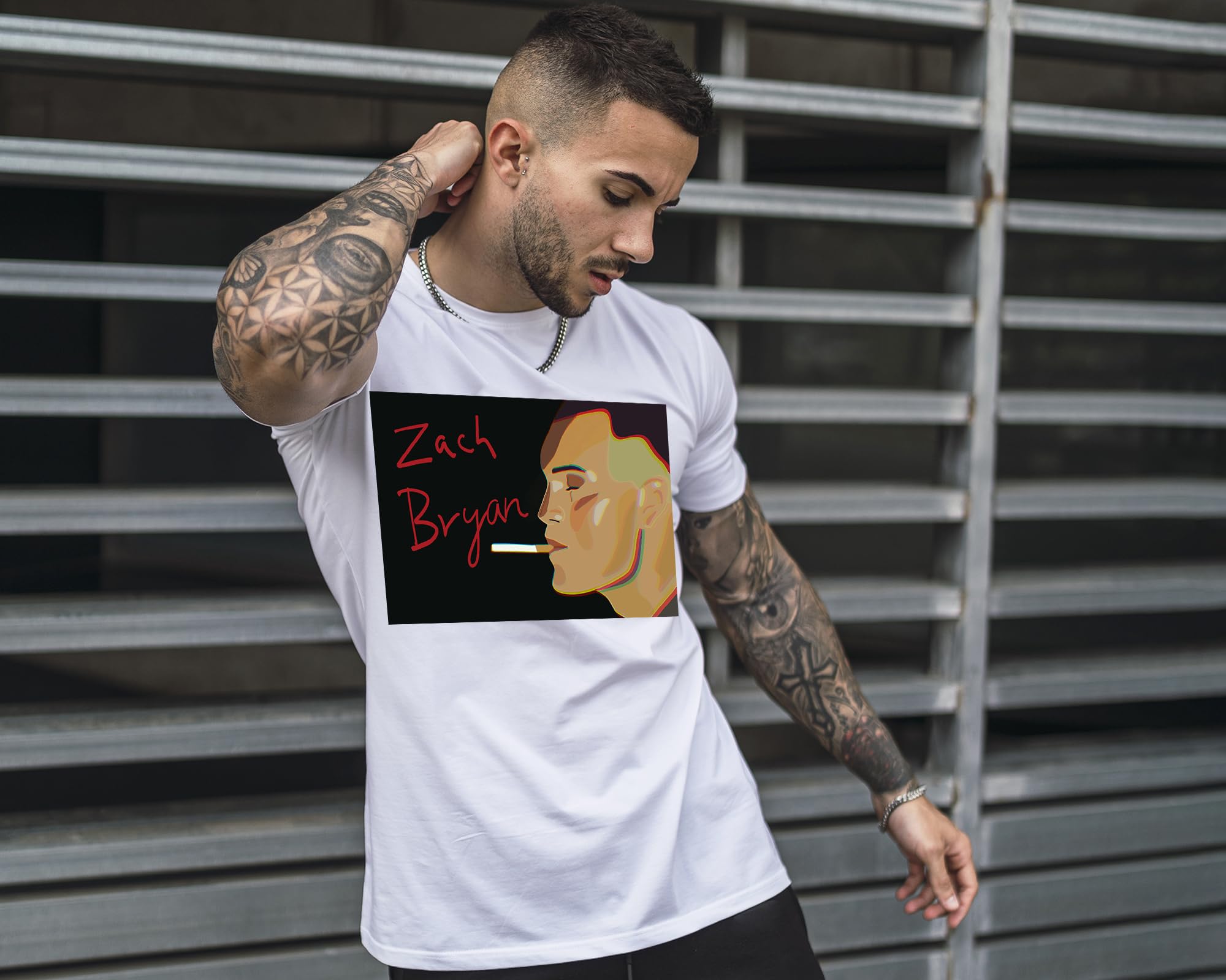 Zach Fan T-Shirt Bryan Shirt White - Comfortable Cotton Graphic Tee for Men - Perfect for Casual Wear, Fan Events & Everyday Outfits