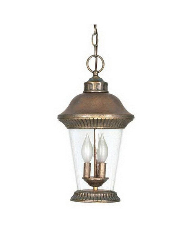 Nuvo Lighting 60 969 Clarion Collection 3-Light Outdoor Hanging Lantern - Platinum Gold Finish - Perfect for Porch, Patio, Garden & Entryway Lighting