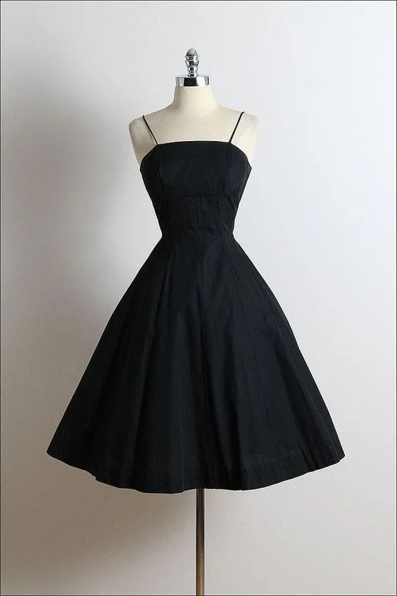 Elegant A-Line Black Spaghetti Strap Short Prom Dress for Homecoming - Style J3408 | Perfect for Dances, Parties & Special Occasions