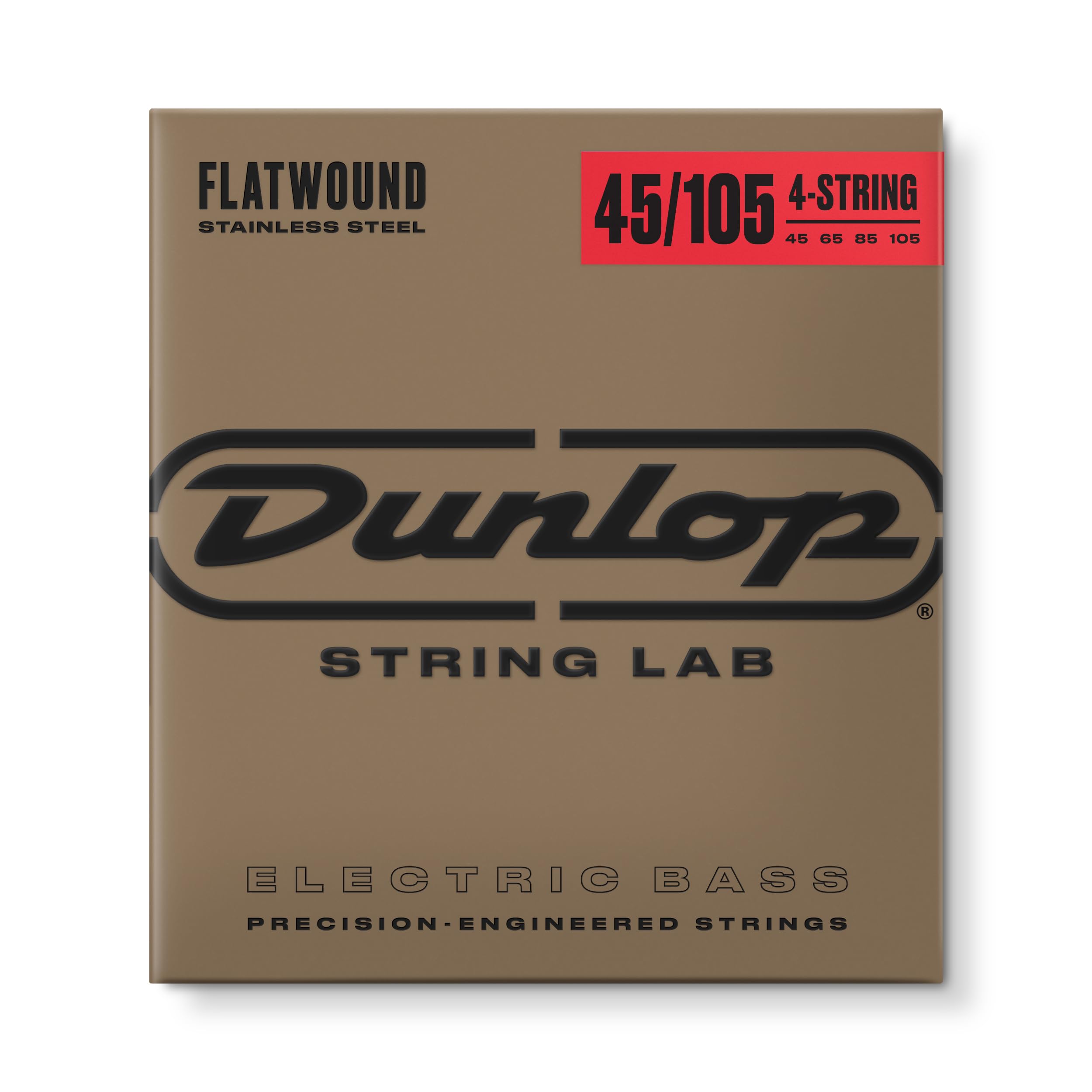 JIM DUNLOP 4-String Flatwound Bass Guitar Strings Set (DBFS45105) - Perfect for Jazz, Blues & Studio Recording