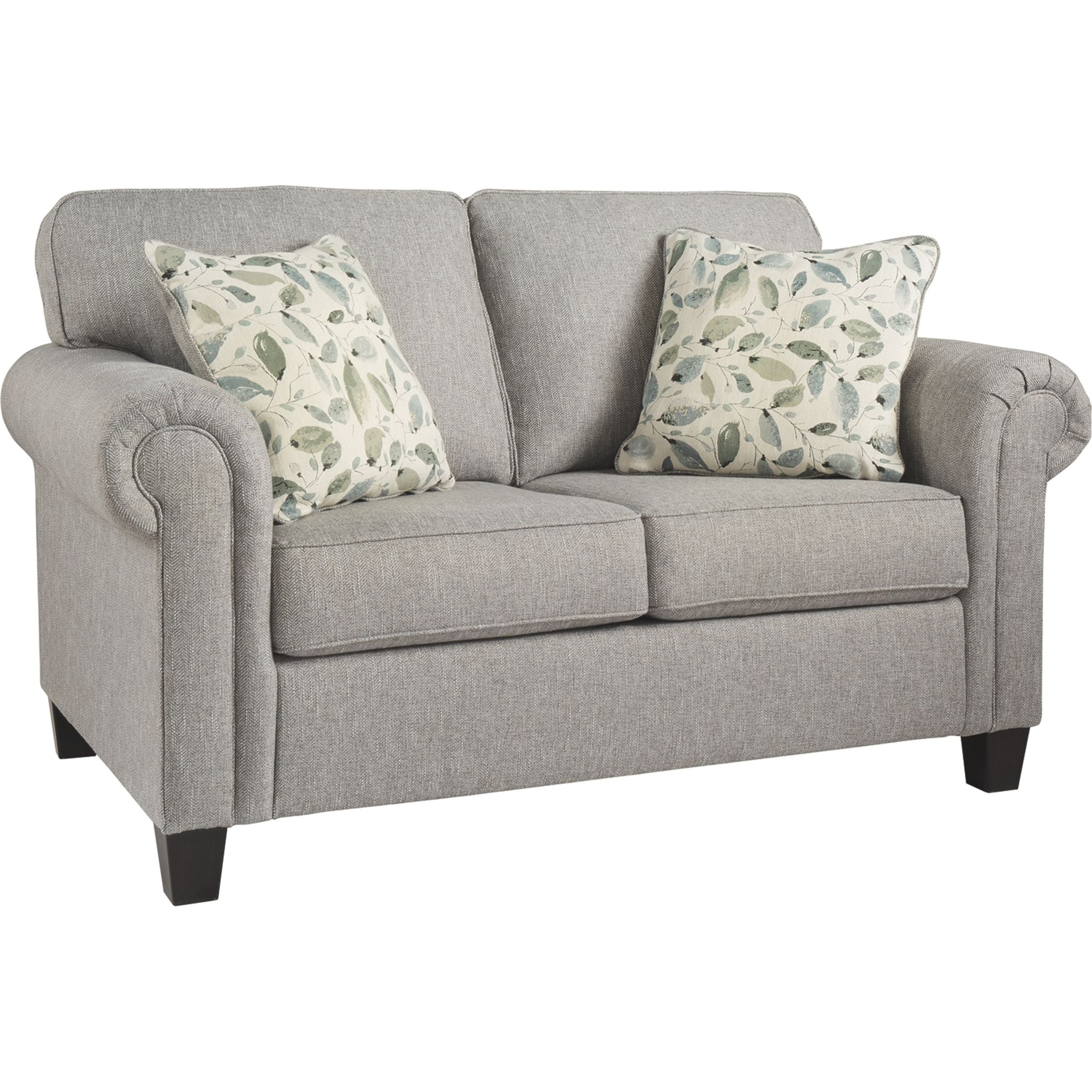 Alandari Gray Loveseat Sofa - Modern Small Couch for Living Room, Apartment & Office - Comfortable Two-Seater with Soft Fabric