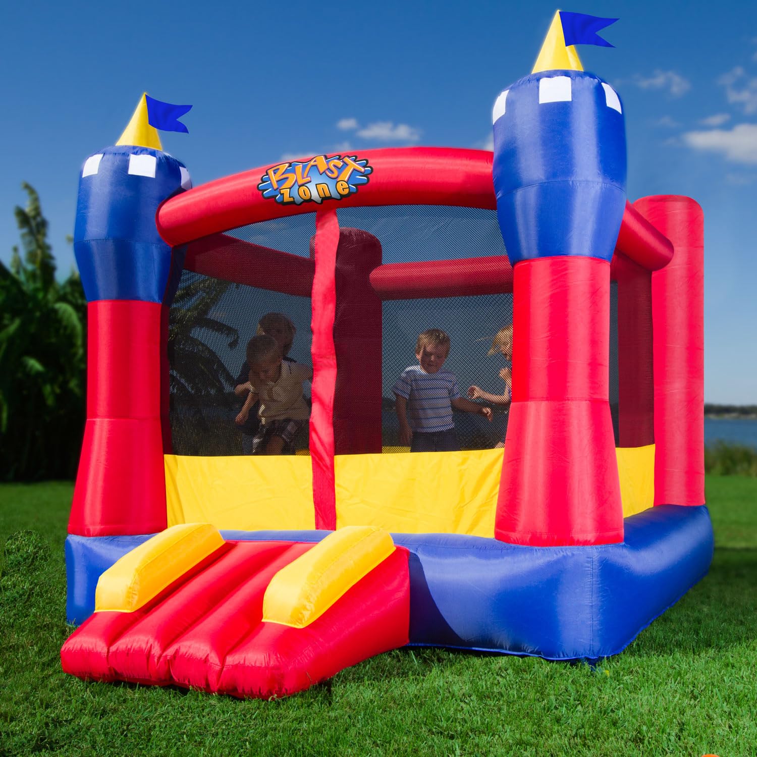 **Magic Castle Inflatable Bounce House with Blower – Premium Quality Kids Playhouse for Indoor & Outdoor Use – Easy Setup in Seconds – Perfect for Birthdays, Parties & Backyard Fun**