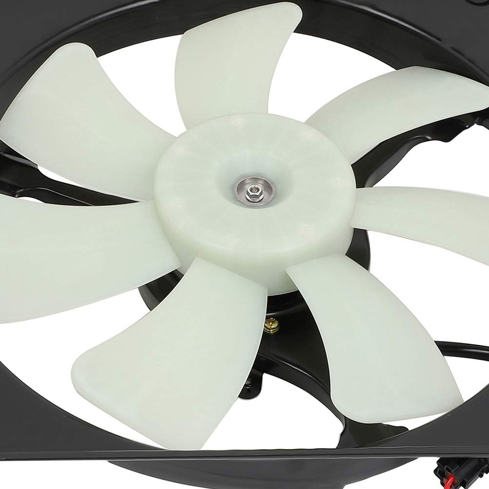Universal Slim Push Pull A/C Condenser Fan Assembly 12V Cooling Fan Kit - Passenger Side/RH 611370 KFKGF - Compatible with 2009-2015 Honda Pilot | Perfect for AC System Repair & Summer Cooling Maintenance